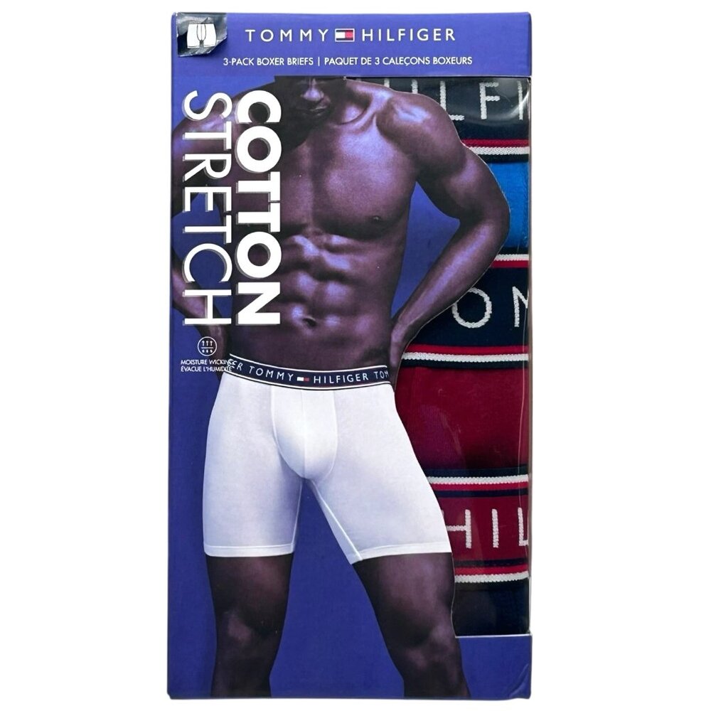 Tommy Hilfiger Men's Cotton Boxer Briefs Size‎ M (32-34) Multi Stretch 3 Pack